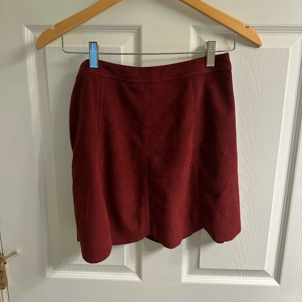Maroon Suede Skirt